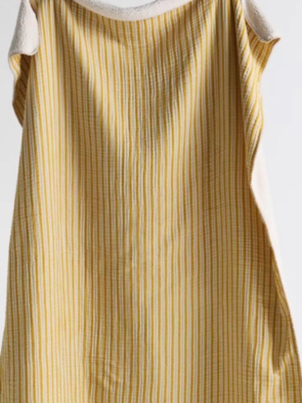 NWT Anthropologie Gauze Cotton Sherpa Ochre Striped Throw Blanket